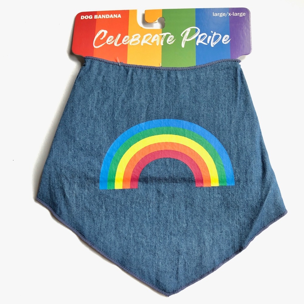3/$15🌈NEW CELEBRATE PRIDE Pet Bandana Apparel Blue Large X-Large 18"-24" Neck